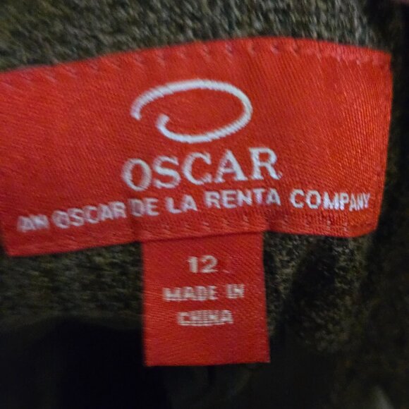 Oscar De La Renta Vintage 90s Quiet Luxury Brown Embroidered Dress Suit Size 12 - Picture 10 of 12